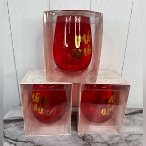 Slant Collections Jumbo Stemless Wine Glass, 30-Ounce, Monamour | Lot of 3